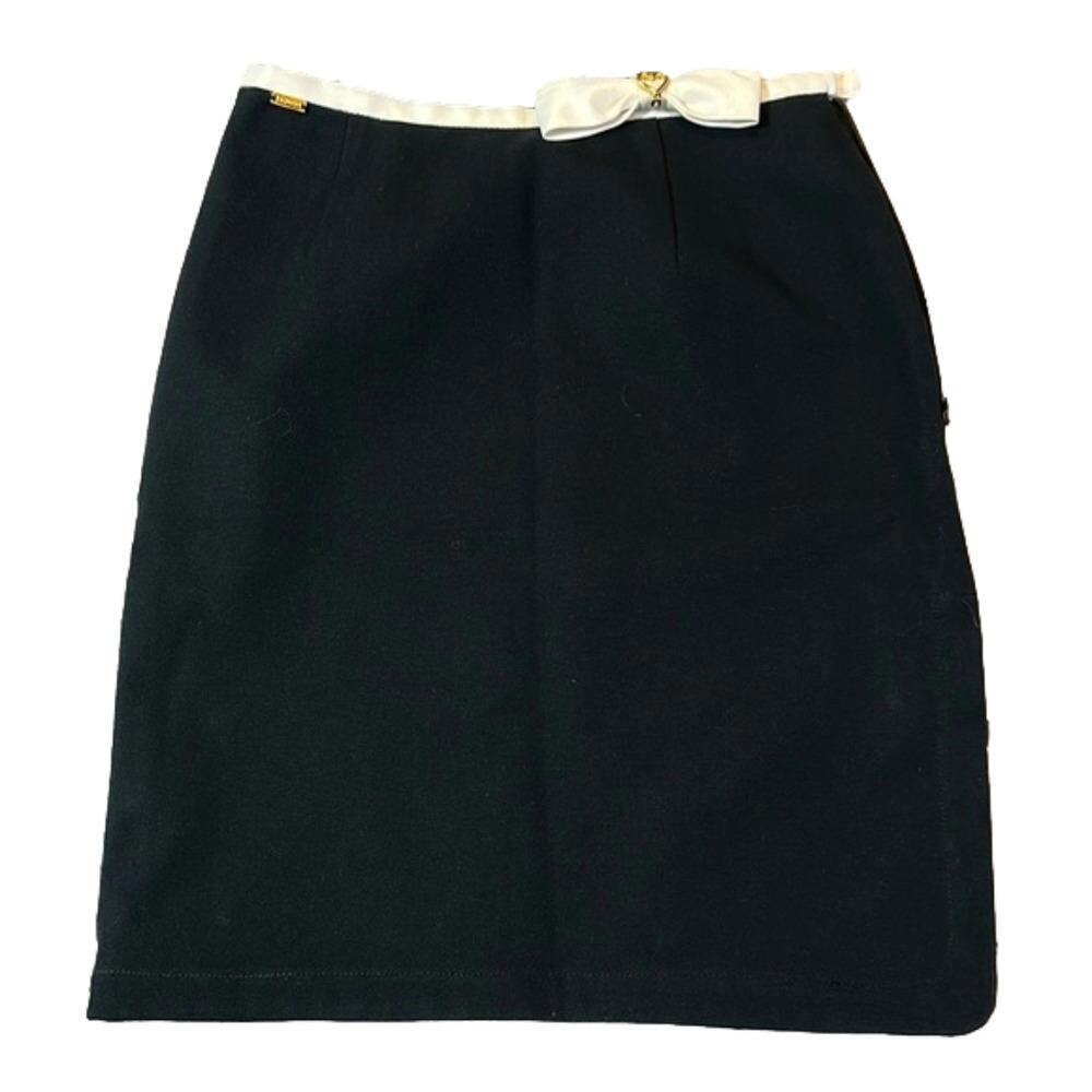 St. John Sport Black Skirt with Satin Bow Size 2
